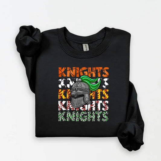 Knights sports with Cheer Poms