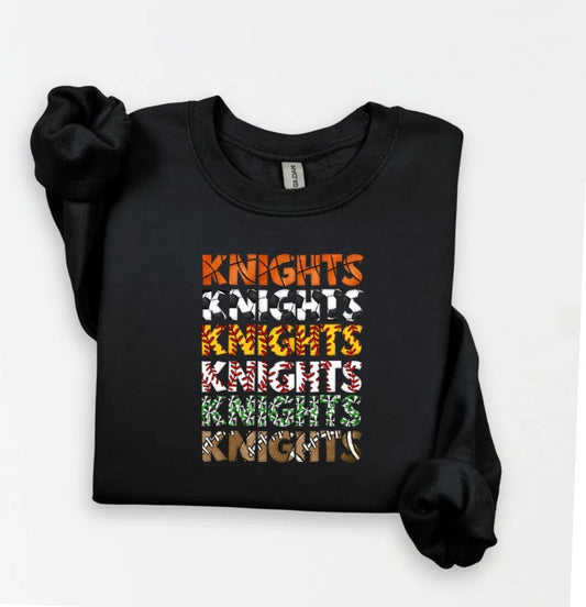 Knights sports words CHEER AND FOOTBALL