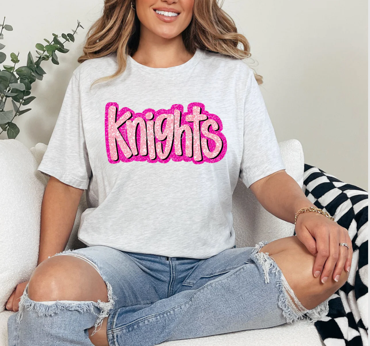 Pink Faux Glitter Mascots
