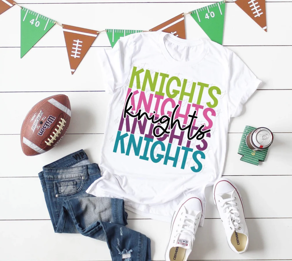 Colorful Knights Stacked