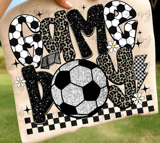 Game Day Soccer Leopard Faux Glitter
