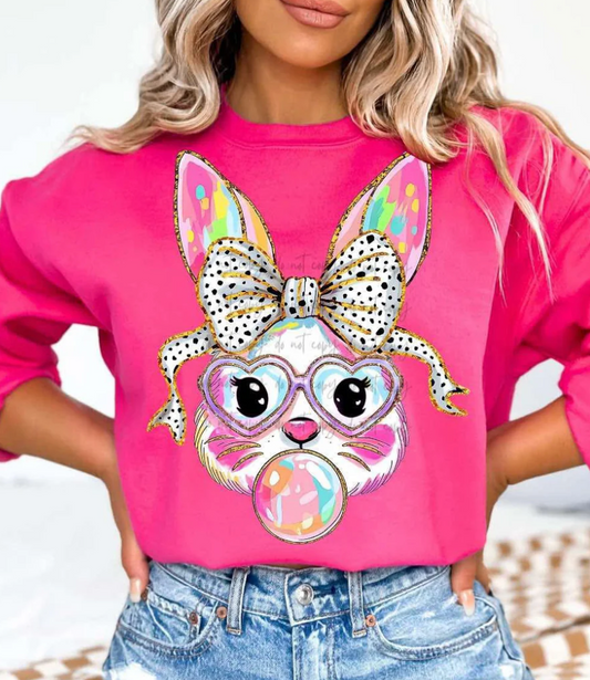 Paint Bunny Glasses Dalmatian Bow