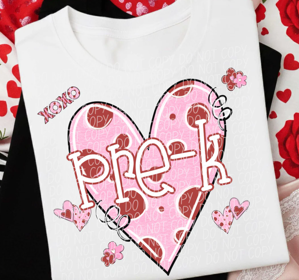 Valentines Grades Polka Heart Pre-K