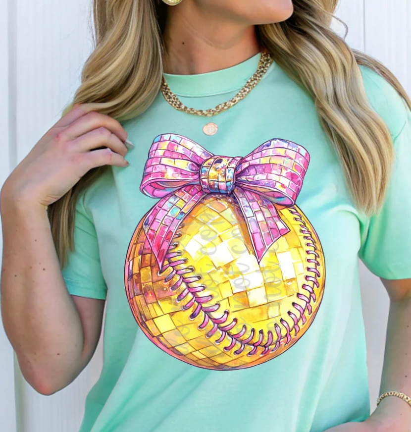 Faux Glitter Disco Softball