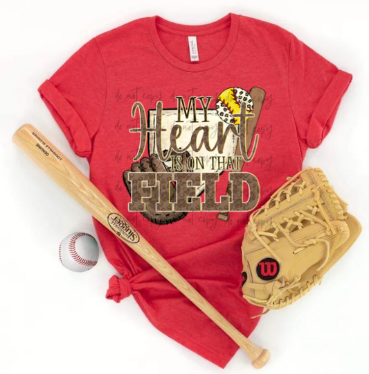 My Heart Is On That Field Leopard Softball
