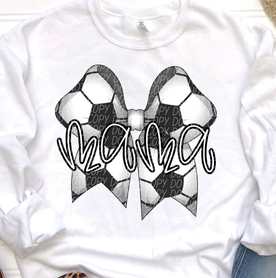 White Soccer Mama Bow