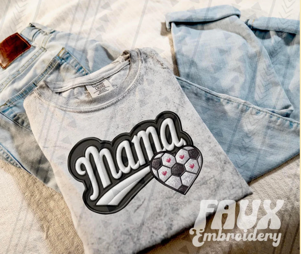 Soccer Mama Faux Embroidery