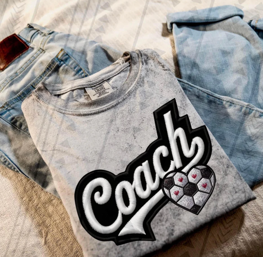 Soccer Coach Faux Embroidery