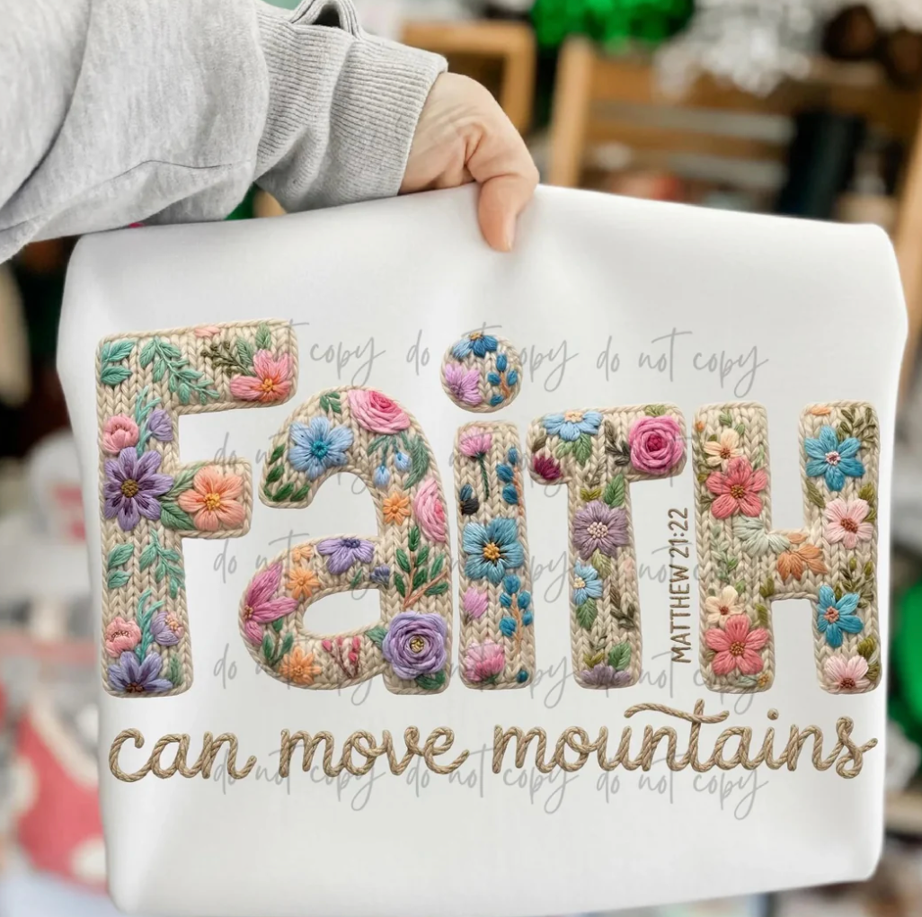Faith Can Move Mountains Faux Yarn