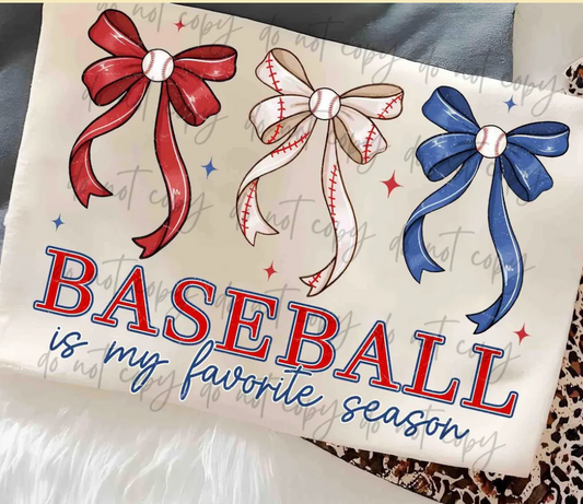 Baseball Is My Favorite Season RWB Trio Bows
