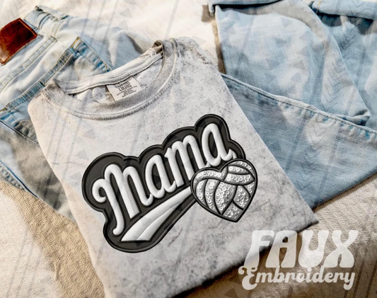 Volleyball Mama Faux Embroidery