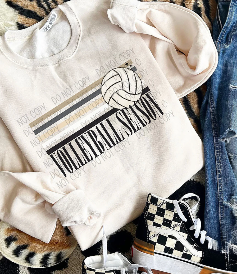 Volleyball Season Retro Stripe Ball