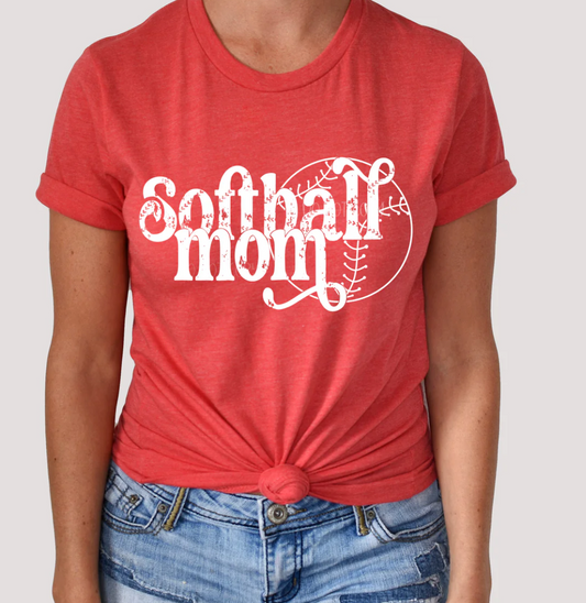 Softball Mom-white