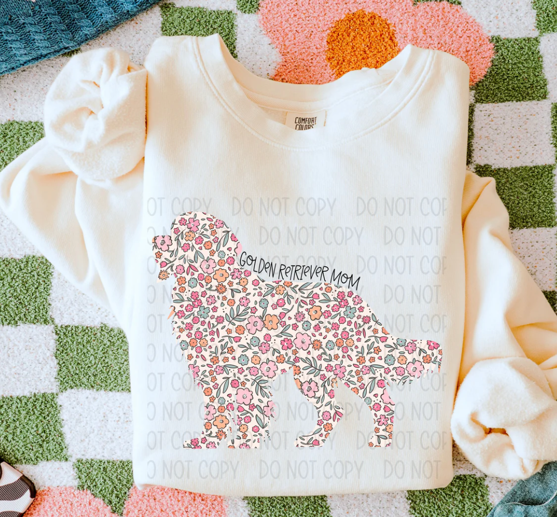 Dog Mom Floral Golden