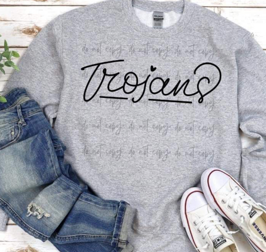 Hand Lettered Trojans