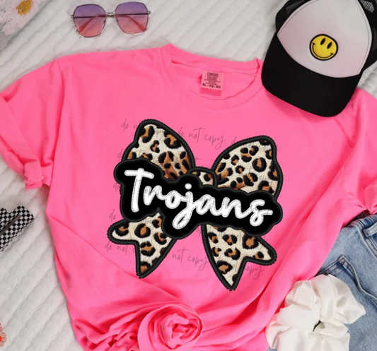 Trojans Leopard Bow Mascot