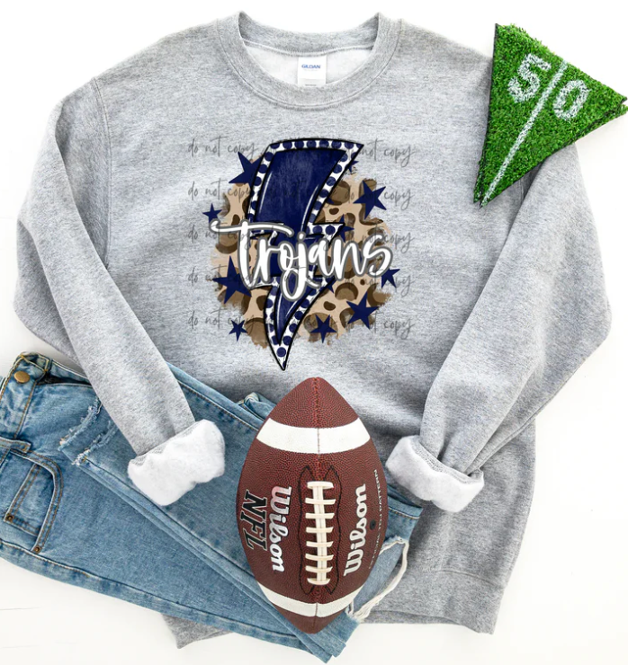 Bright Bolt Trojans Navy