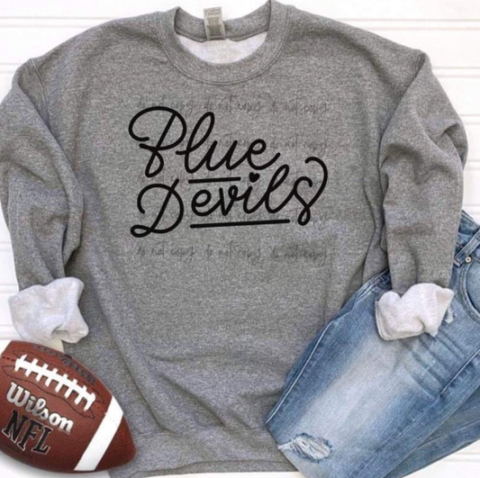 Hand Lettered Blue Devils