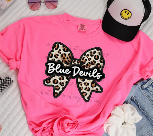 Blue Devils Leopard Bow