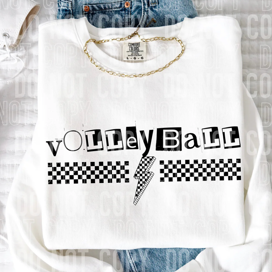 Volleyball Checkered Bolt