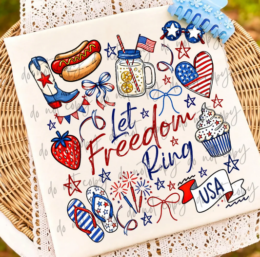 Let Freedom Ring Doodle Collage