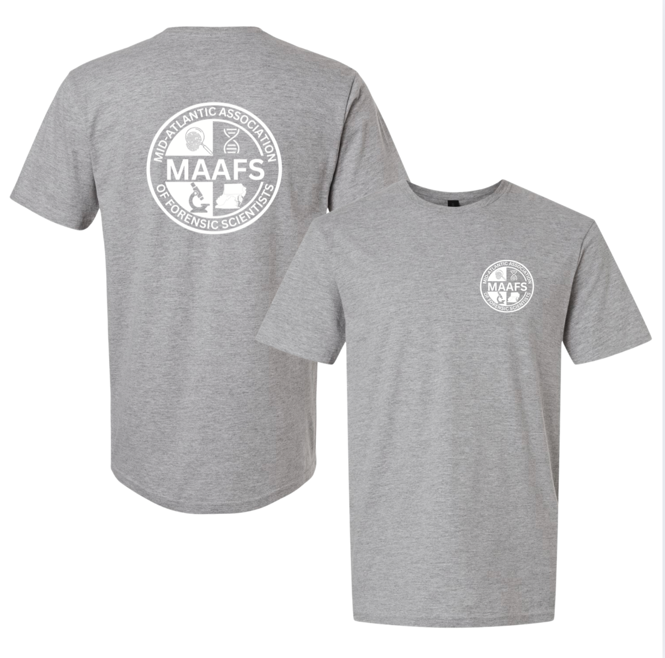 All White Logo On Chest and Back of shirt.