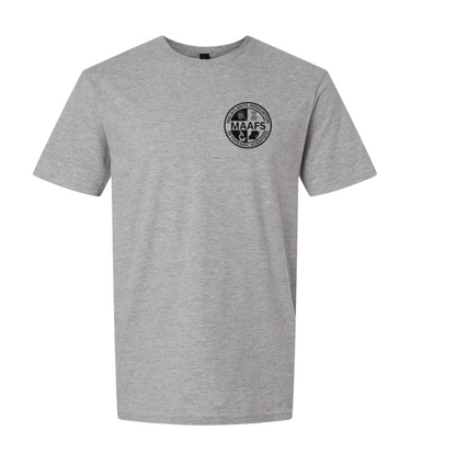 Black logo on chest
