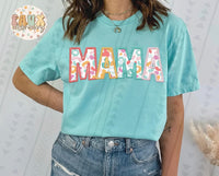 Mama faux embroidery